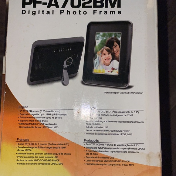 New Mustek PF-A702BM Digital Photo Picture 7” LCD screen Frame - Picture 6 of 6